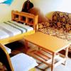 About half mile from school older building remodeled and  furniture put in studio rooms.  